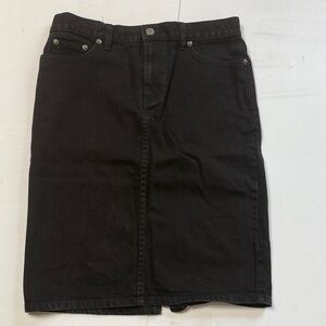 Lauren Ralph Lauren Goth Western Pinup Black Denim Pencil Skirt